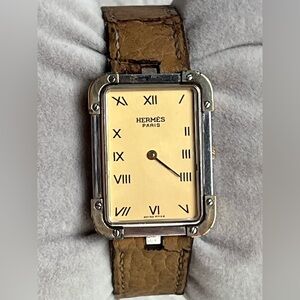 Hermes Croisière watch in 18K gold plated & stainless steel UNISEX watch.